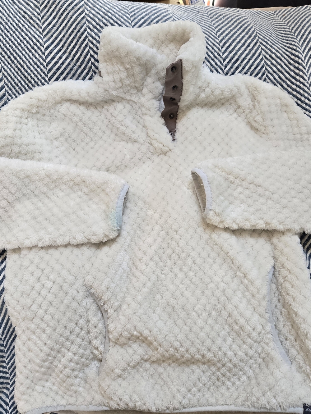 Eddie Bauer Plush Cream Sherpa Jacket with Branded Tag
